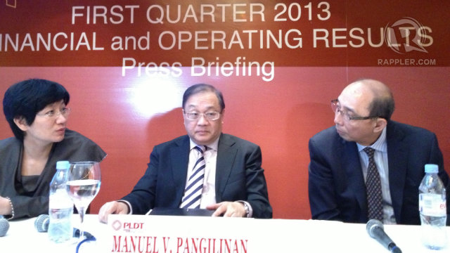 DECLINING PROFITS. Net income from over 71 million subscribers of PLDT down in the first quarter. Photo by Aya Lowe