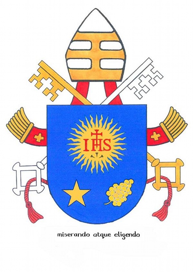 'LOWLY BUT CHOSEN.' Pope Francis' coat of arms displays his characteristic humility.