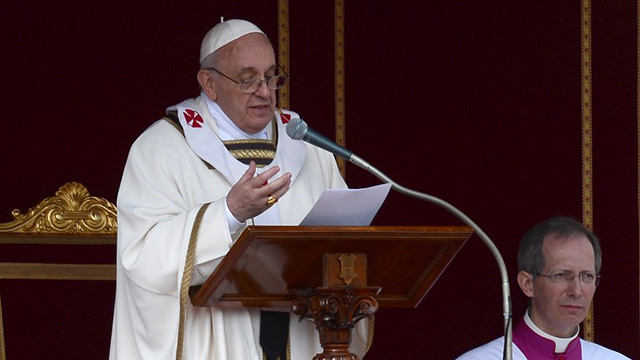 PRO-ENVIRONMENT. Pope Francis emphasizes love for creation in his inaugural homily on March 12. Photo from AFP