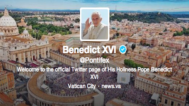 ON SOCIAL MEDIA. Photo from Pope Benedict XVI's official Twitter account