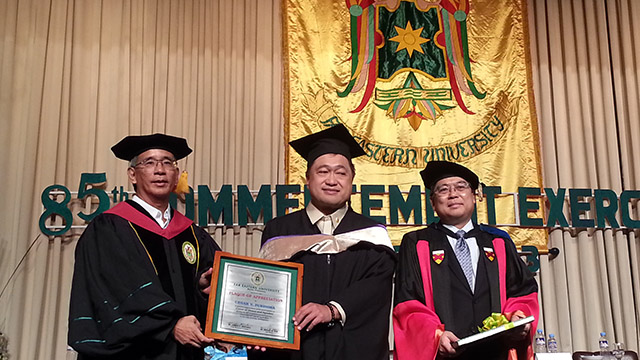 LIFE'S LESSONS. Finance Secretary Cesar Purisima at FEU. Photo courtesy of the Department of Finance