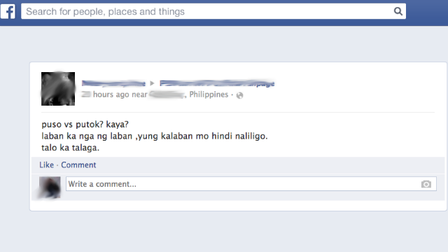 PINOY PRIDE? Fans react online to Gilas' loss to Iran. Screengrab of a public Facebook page