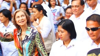 Queen Sofia visiting one of the Spanish projects in Zamboanga. Photo by Richard Falcatan