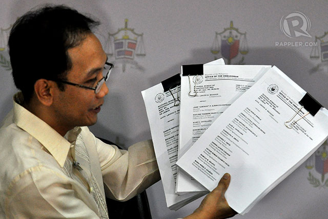 FIRST BATCH. After 6 months of investigation, the Ombudsman is filing plunder charges against the first set of people involved in the multi-billion-peso pork barrel scam. Photo by Inoue Jaena/Rappler