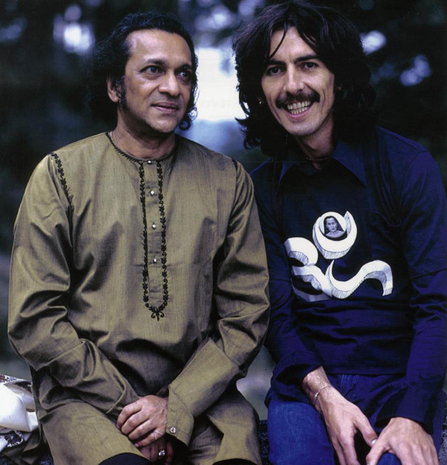 'UNIVERSAL INSPIRATIONS, MEN OF PEACE' wrote music expert Edgar Sallan on his Facebook post with this photo of Ravi Shankar and student George Harrison
