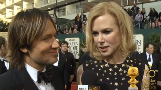 STAR COUPLE. Singer Keith Urban and wife-actress Nicole Kidman on the 70th Golden Globes red carpet. Screen grab from YouTube (GoldenGlobes)