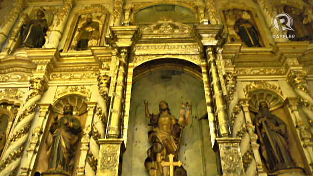 RETABLO. Several churches in Pampanga are known for their elaborate retablos but the Betis Church is known to house one of the most beautiful. Screeshot by Rappler/Katherine Visconti