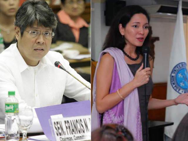 ISSUES PLEASE. (file photos) Senator Kiko Pangilinan and former Rep. Risa Hontiveros want the elections to be about issues and platforms, not personalities. Photos taken from their respective Facebook pages