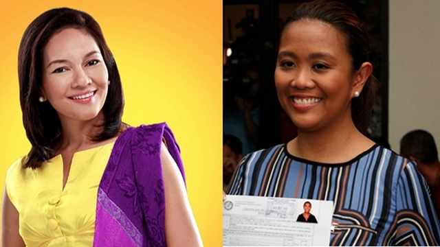 TURNED DOWN. Risa Hontiveros declines the invitation of Nancy Binay for an UNA-Team PNoy dinner on the Sabah standoff. File photo of Hontiveros from her Facebook page, file photo of Binay by Don Regachuelo