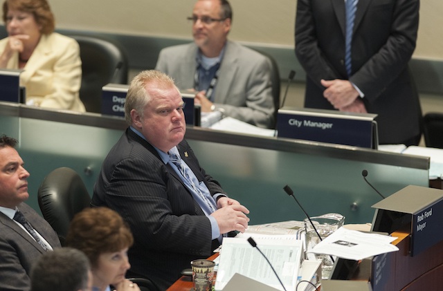 HOT SEAT. Toronto mayor Rob Ford attends a city council meeting In Toronto, Canada, on 21 May 2013. EPA/Warren Toda