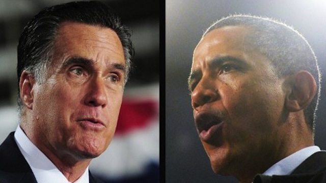 FACE-OFF. US Republican Presidential candidate Mitt Romney and US President Barack Obama slug it out for votes in one of the "swing" states, Ohio. AFP PHOTO/Emmanuel Dunand (L) / Jewel Samad (R)
