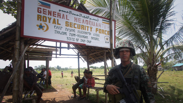 SECURED. A government soldier guards Camp Dayang of the Royal Security Force in Tubig-Indangan, Simunul, Tawi-Tawi. Photo by Karlos Manlupig