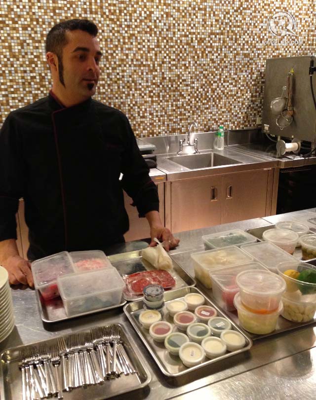 INGREDIENTS GALORE. Barcino's Chef Jordi Martinez shows us tapas ingredients at the Enderun class