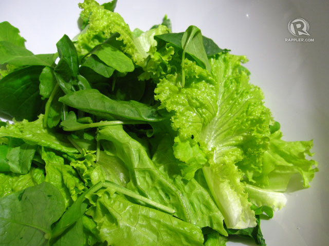 Greens for a healthy, passion-ette Valentine salad