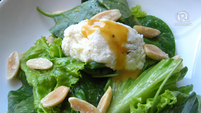 Ta-da! Your yummy and healthy kesong puti salad with passion-ette