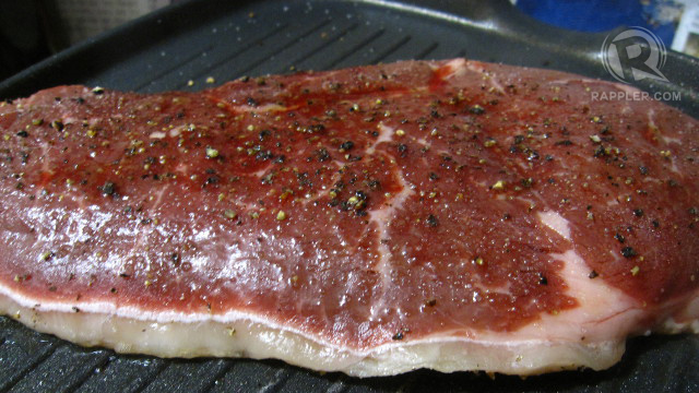 LOVINGLY-MASSAGED STEAK. Yep, that's the look it gives before you grill it. Happy, right?