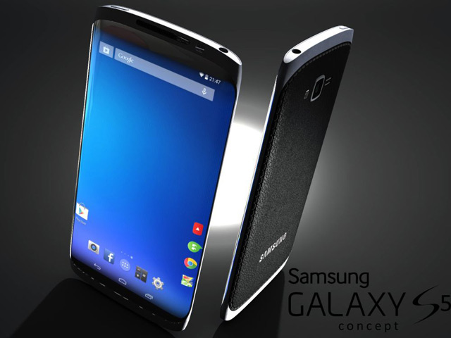 LEATHER BACK. A stitched faux leather is expected on the Galaxy S5 as seen in this artist rendering by Ivo Maric. 