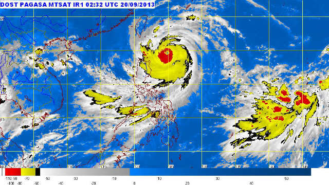 TO CHINA. Super Typhoon Usagi ("Odette" in the Philippines) as monitored by PH's weather bureau as of 11 am, September 20