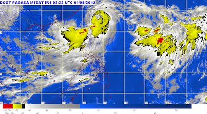 MTSAT Enhanced-IR Satellite Image of typhoon Gener (international codename Saola) as of 10:32 A.M., 01 August 2012. Photo courtesy of Pagasa.