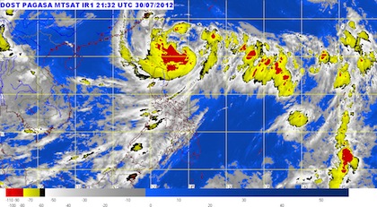 MTSAT Enhanced-IR Satellite Image of typhoon Gener (international codename Saola) as of 5:32 A.M., 31 July 2012. Photo courtesy of Pagasa.