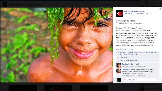 UP JURISDICTION? Mark Solis submitted a plagiarized photo in a contest held within UP. Screengrab courtesy of UJP-UP