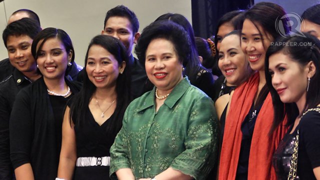 THAT'S SOLUTION. This is what Sen Miriam Defensor Santiago calls throwing corrupt politicians at sea. Santiago cracked jokes on the pork barrel scam at the National Student Conference on Hotel and Restaurant Management. Photo by Rappler/Franz Lopez 