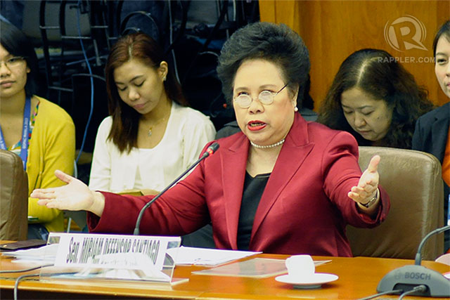 TELL ALL. Sen Miriam Defensor Santiago asks Janet Napoles to tell the truth and turn state witness. Photo by LeAnne Jazul/Rappler