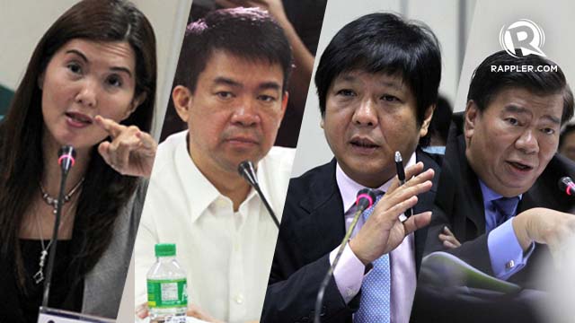 'SO EXPENSIVE.' Sen Koko Pimentel pushes for a review of multimillion-peso oversight committees in the 16th Congress. Likely Senate President Franklin Drilon says he supports the idea. All photos from Senate PRIB 