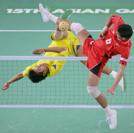 INTERNATIONAL SPORT. Sepak takraw is played in other countries as well, governed by the International Sepak Takraw Federation. Photo courtesy of Sepak Takraw Philippines. 