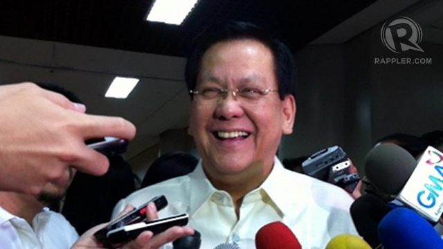 FOR ENRILE. Sen Serge Osmeña says if there will be another voting, he will vote to retain Senate President Juan Ponce Enrile. He says a Senate coup is "wishful thinking." Photo by Ayee Macaraig 