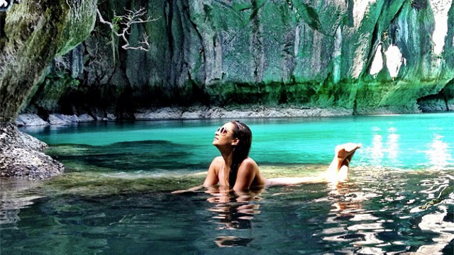 'I could have stayed here all day...a hidden lagoon in Palawan, Philippines :)'