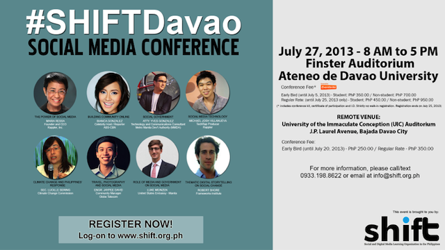 CHANGING THE DIGITAL LANDSCAPE. #SHIFTDavao will kickstart a nationwide movement to bring social media education not just to students, but to anyone who wants to harness the power of digital to make a difference. 