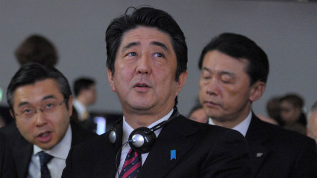 PROTEST. Japan Prime Minister Shinzo Abe Prime Minister Shinzo Abe demands China take appropriate measures. Photo by AFP