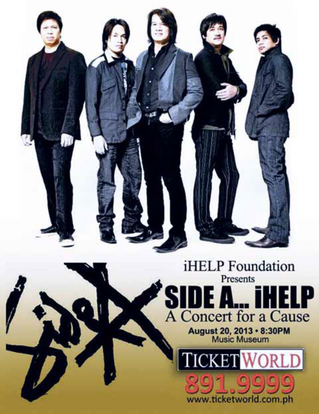 SIDE-A HELPS. The benefit concert will be for kids with cancer being supported by iHelp Foundation. Photo from TicketWorld.
