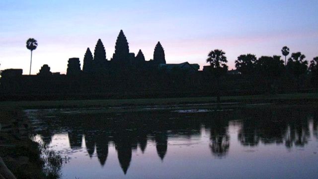 ANGKOR WAT SUNRISE FROM the outside