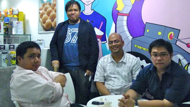 FOUR OF SINING BODEGA's original members: (From left) Dr. Joachim Antonio, Jonathan Guillermo, Bok Gil and Norman Tan. Photo by KC Calpo