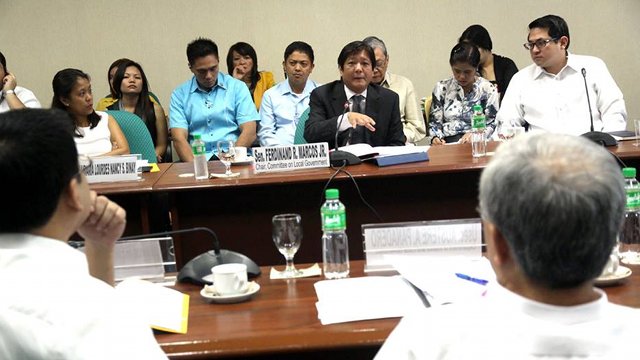 'NOT MATURE.' Sen Bongbong Marcos urges the Senate to support the one-year postponement of the SK polls to reform the system. File photo by Senate PRIB/Romy Bugante