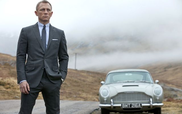 NEW WORLD, OLD FRIENDS. Daniel Craig as James Bond and an Aston Martin DB5. Image from Columbia Pictures