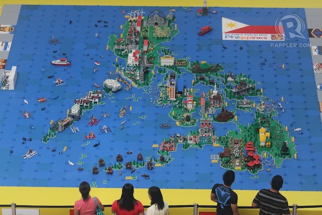 LEGO MAP. A view of the Philippine map made of LEGO bricks on display at the SM Lanang mall in Davao City. Photo by Karlos Manlupig/Rappler