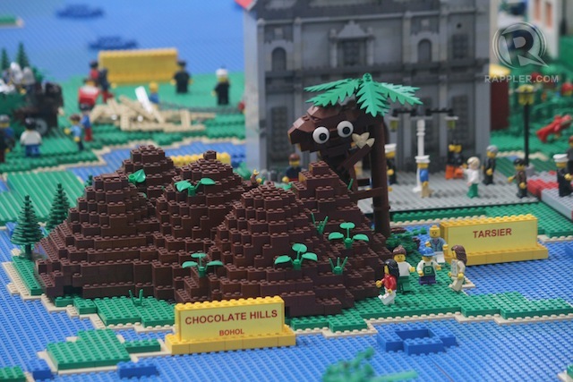 Chocolate Hills, made of LEGO bricks. Photo by Karlos Manlupig/Rappler
