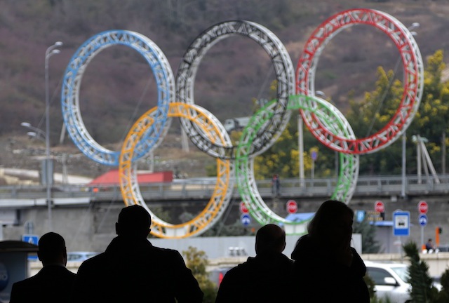 OLYMPICS AT SOCHI. The Olympic Rings are seen at the Adler airport, outside of Sochi, Russia, 25 February 2013. The 22nd Olympic Winter Games will take place in Sochi from 07 February until 23 February 2014. Maxim Shipenkov/EPA