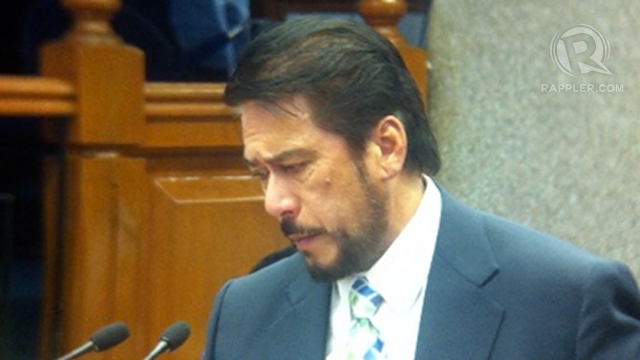 EMOTIONAL SPEECH. Senate Majority Leader Vicente "Tito" Sotto III's "turno en contra" speech against the RH bill set Twitterverse on fire. Photo by Ayee Macaraig 