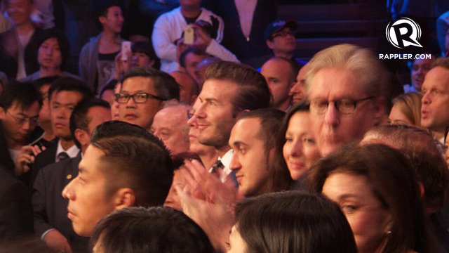 Football superstar David Beckham flew to Macau to cheer for Manny Pacquiao.