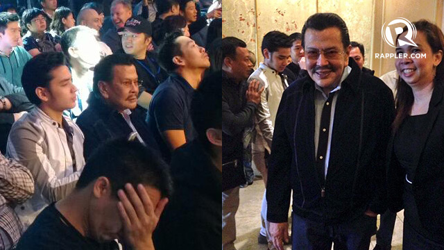 Manila Mayor Joseph Estrada sits ringside at the #PacRios fight. He told Rappler Manny's win is needed by the country.