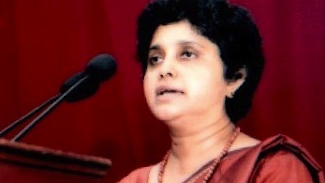 SACKED. Dr. Shirani Bandaranayake, the first female chief justice of Sri Lanka. Photo from Wikimedia Commons