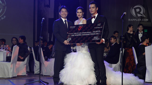 SHAINA MAGDAYAO AND JAKE Cuenca received a check for the Star Magic scholars