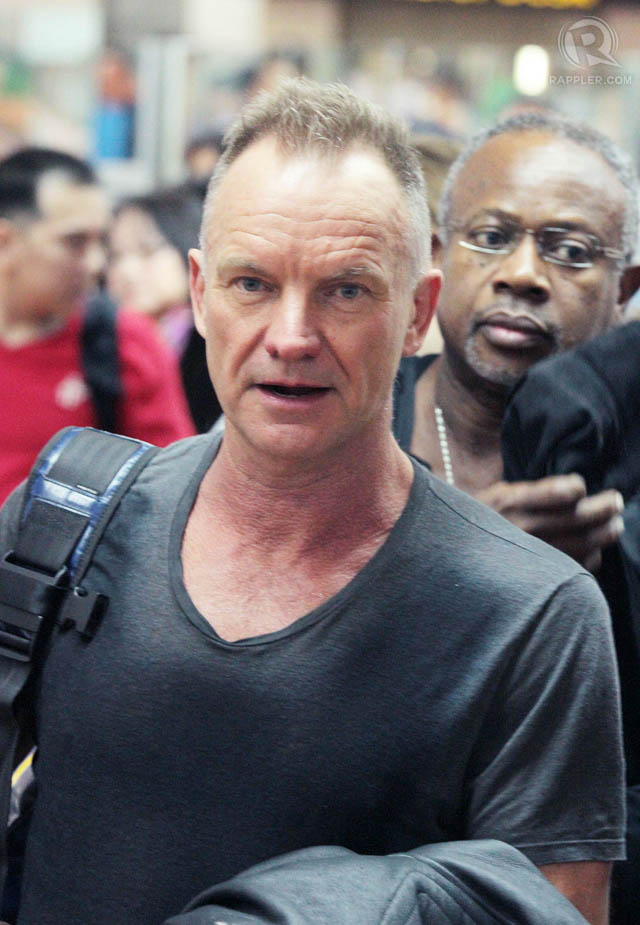 A legal alien. Sting arrives in Manila for his December 9 concert.