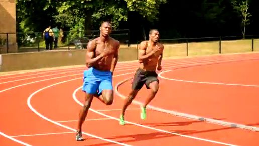 OLYMPIAN USAIN BOLT TRAINING at St. Mary's. Screen grab from YouTube