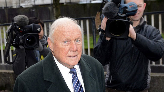 STRIPPED OF HONOR. British broadcaster Stuart Hall arrives at Preston Magistrates Court in north west England, on January 7, 2013, to face charges of the alleged indecent assault of three girls aged between 9 and 16 on various dates between the years 1974 and 1984. Photo by AFP/Paul Ellis