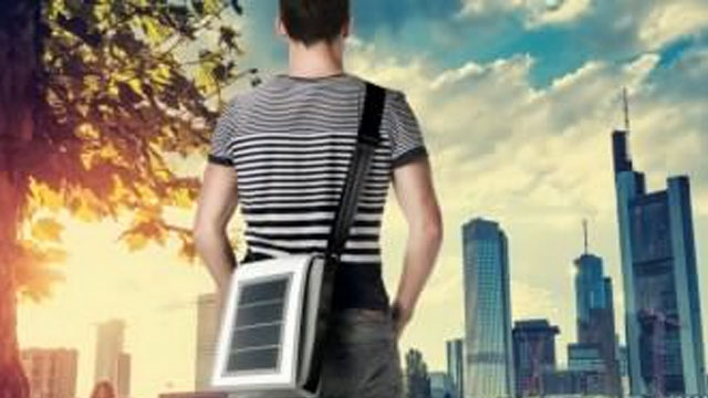 SUNNYBAG. A bag with solar panels that can charge your phone. Image from Sunnybag Facebook page